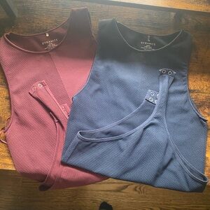 Dynamite Women's Ribbed Tank Top Body Suits - Wine and Navy